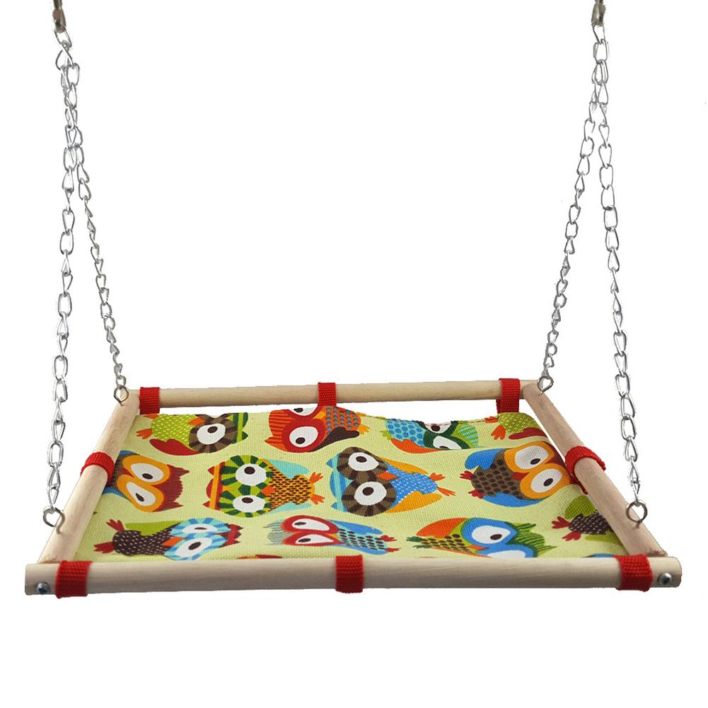 Percha para pájaros loro lona hamaca pájaro columpios loro soporte de madera juego de escalada cama columpio cama colgante pequeña aves suministros 20E