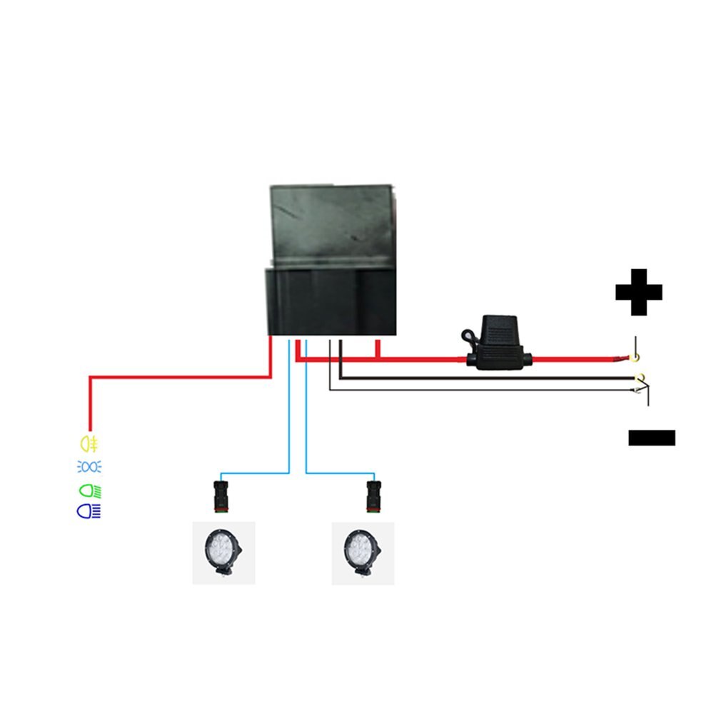 Connecting 2 Car LED Work Light Wiring Harness With DT Connecter Waterproof Universal for Long Strip Light Off-road Spotlights