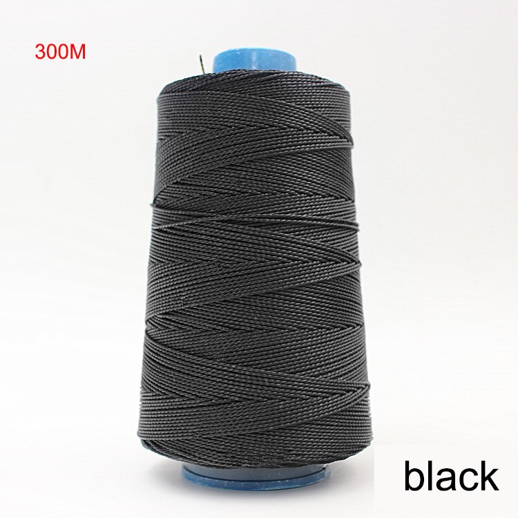 300M Sewing Thread for Leather Shoe Craft Sewing Waxed Thread Durable Strong Nylon Threads Hand Stitching Cord Leathercraft: black