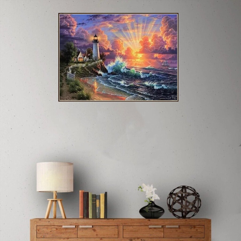 Full Pattern 5d Diy Diamond Art Embroidery Home Landscape Decoration Flower Diamond Painting Cross Stitch Year #T5P: B