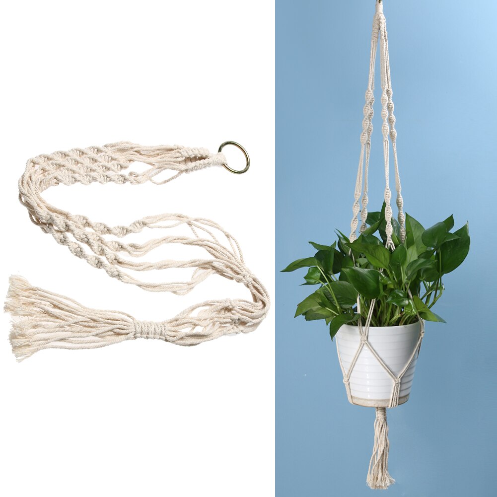 Handmade Macrame Plant Hanger Flower / Pot Hanger Pot Tray for Wall Decoration Countyard / Garden Pot Tray for Plant: 10