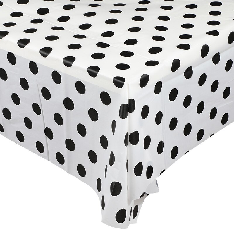 Mantel de PE desechable D & Z 1 ud. Cubierta de mesa de Picnic impermeable de punto negro molido blanco