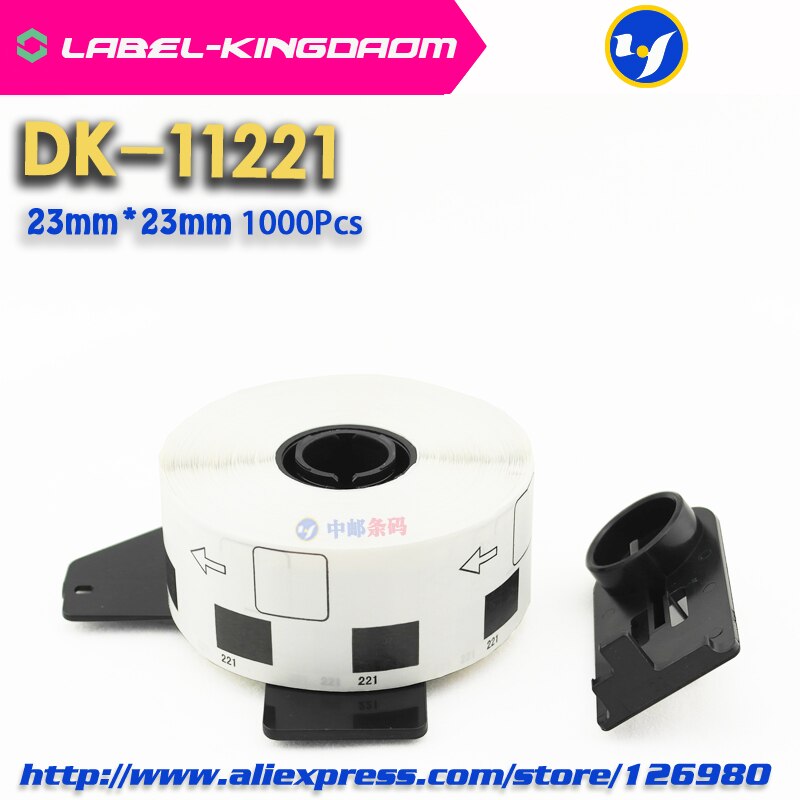 4 Refill Rolls Compatible DK-11221 Label 23mm*23mm 1000Pcs Compatible for Brother Label Printer QL-700/720 White Paper DK-1221