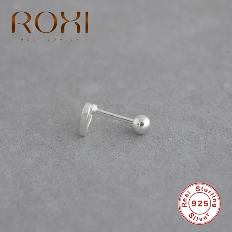 ROXI Simple Glasses Frames Heart Thread 925 Sterling Silver Stud Earrings for Women Silver Small Earring Fine Jewelry Pendientes