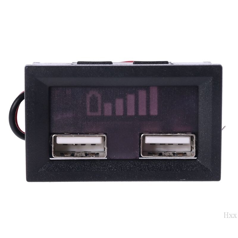 12V Lead Acid Battery Capacity Display Power Meter Gauge for Electric Motor Car with USB charging port