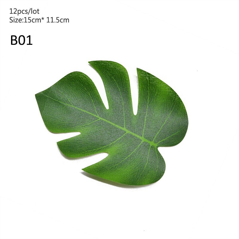 10/12pcs Artificial Tropical Palm Leaves Simulation Leaf Monstera Leaves For Hawaiian Luau Party Jungle Beach Theme Party Decor: bb487-12p