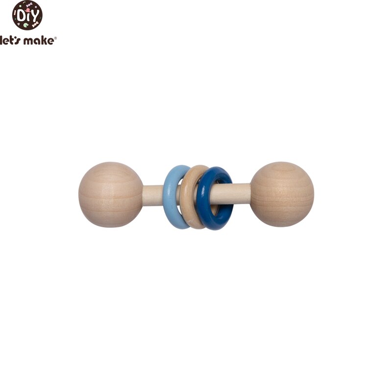 Let's make 5pcs BPA Free Natural Beech Wooden Teething Rings Baby Toys Tiny Rod Baby Shower Montessori Play Gym Rattles: type 5