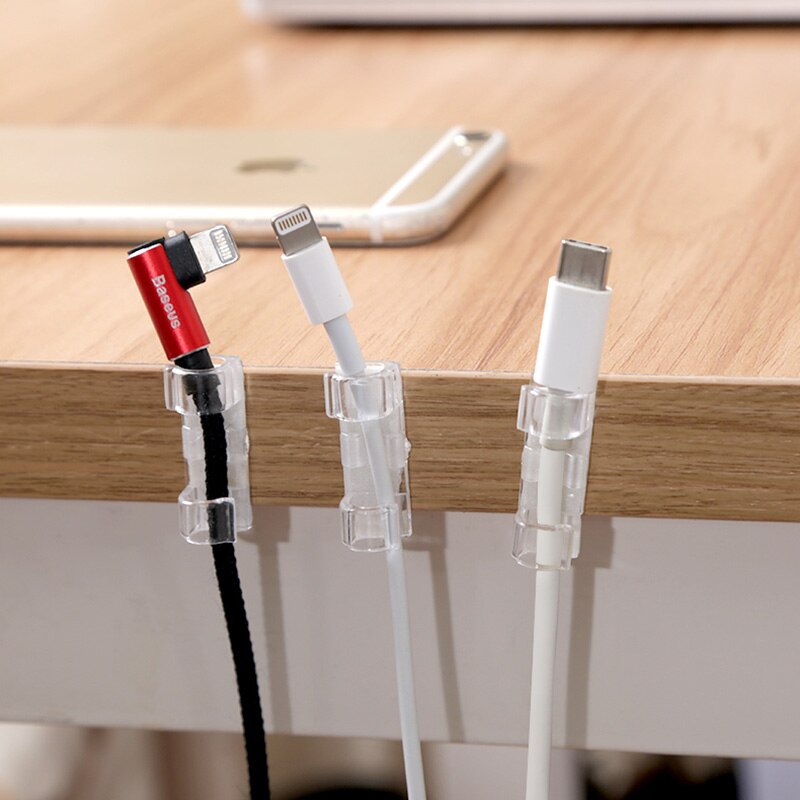 Cable Organizer Winder Clips Cable Management Desktop &amp; Workstation Wire Manager Cord Holder USB Charging Data Line Organizer