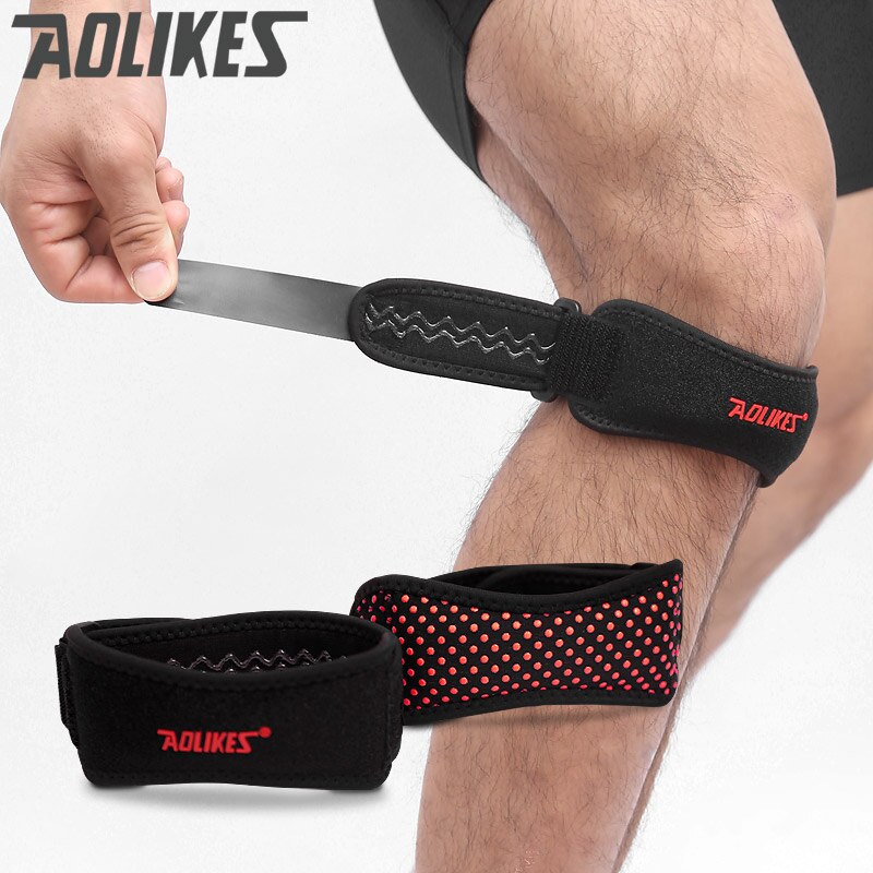 AOLIKES-Soporte de tendones ajustable para rodilla, rodilleras para correr, baloncesto, daños al aire libre, previene el gimnasio: Blackorange 7920 / 2 Piece