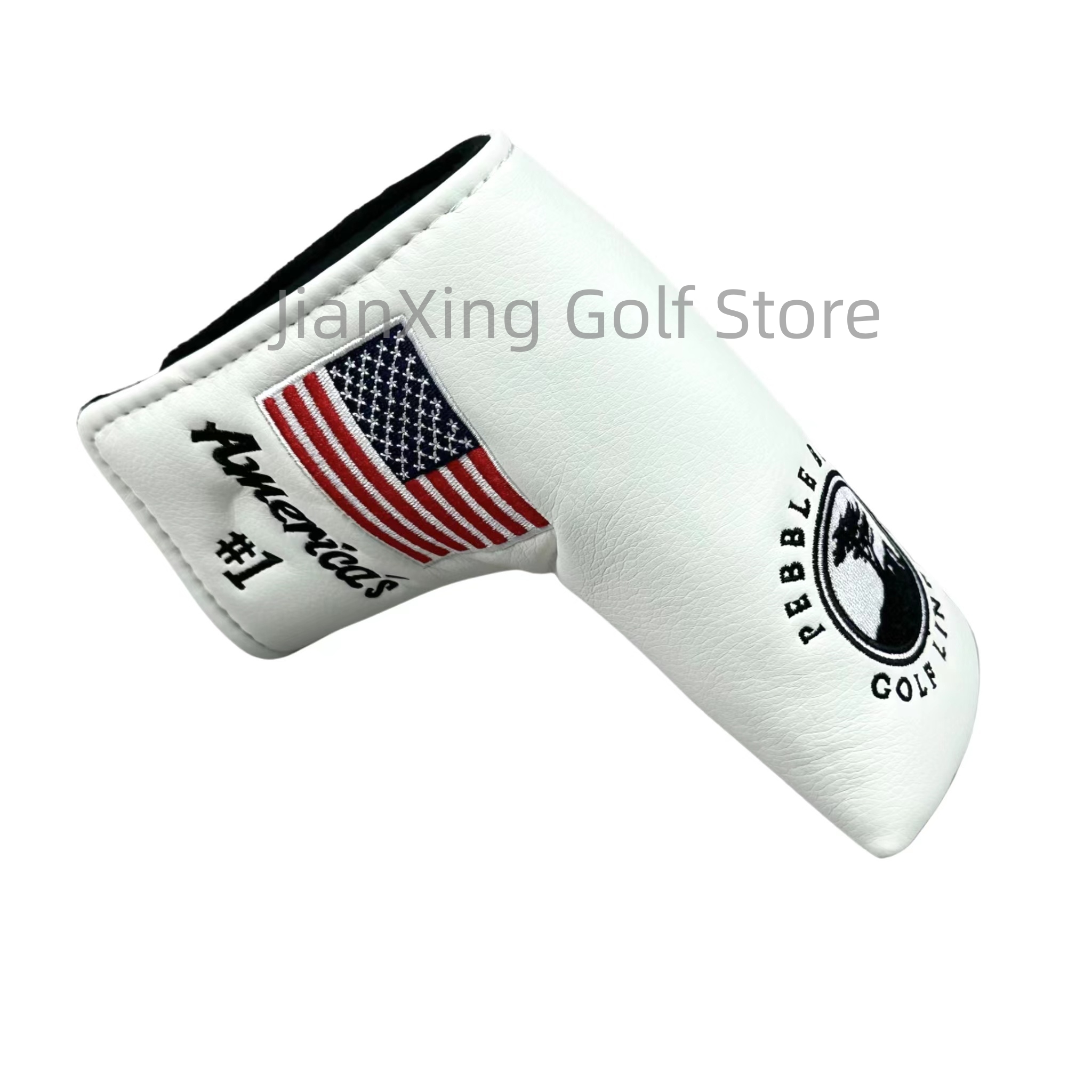 Golf Putter Cover Pu Leather Sluiting Grenen Patroon Golf Club Cover Blade Putter Cover Protector: Licht Groen