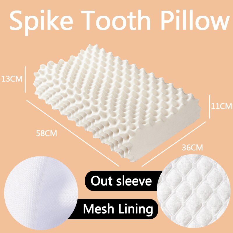 SB Latex thaïlande pur naturel Latex oreiller orthopédique cou Cervical protection colonne vertébrale Massage correctif corps oreillers oreiller à la maison: Small SpikeTooth Set
