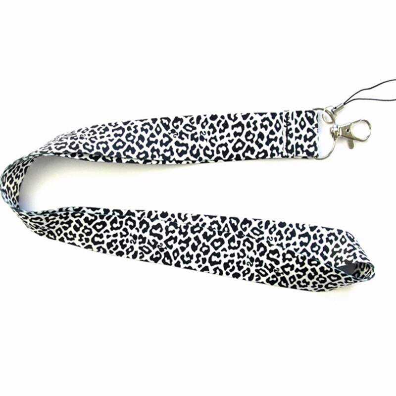 Leopard Print Phone holder Key Lanyard Cheetah ID Badge Holders Animal Phone Neck Straps with Keyring Mobile Phone Accessories