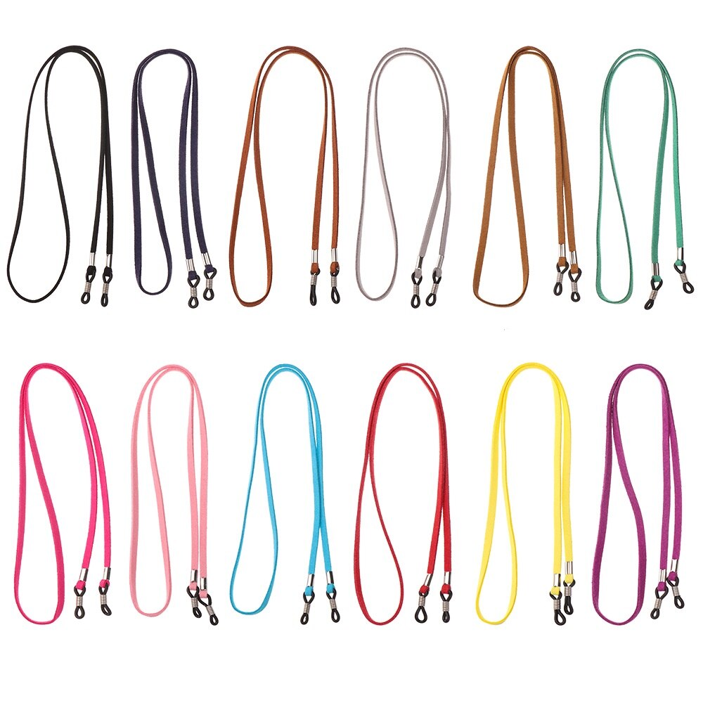 70cm Leather Strap Glasses Lanyard Women&#39;s Neck Cord Solid Color Glasses Chain High Elasticity Sunglasses Rope Eyewear Holder