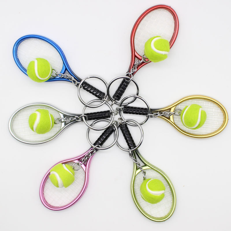 Sælger simulation tennis nøglering taske vedhæng lille legetøj metal 3d bil dekoration sportsbegivenhed souvenir fest: Default Title
