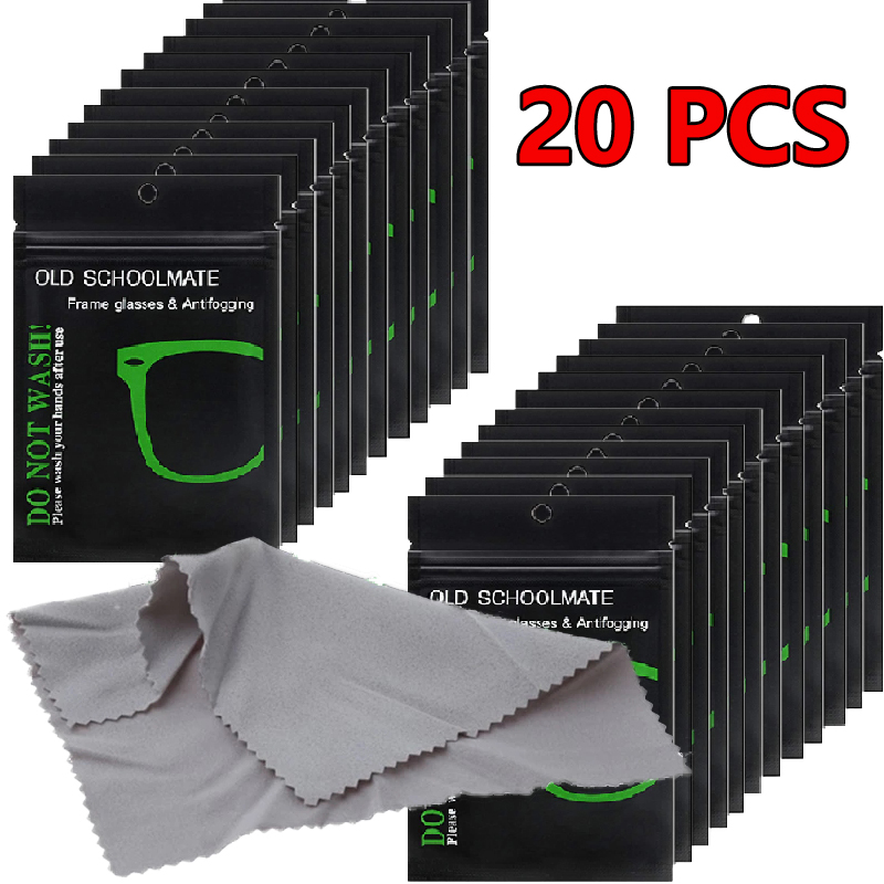 30Pcs Reusable Anti-Fog Glasses Wipes Suede Pre-moistened Antifog Lens Cloth Defogger Eyeglass Wipe Eye Glasses Prevent Fogging: 20pcs