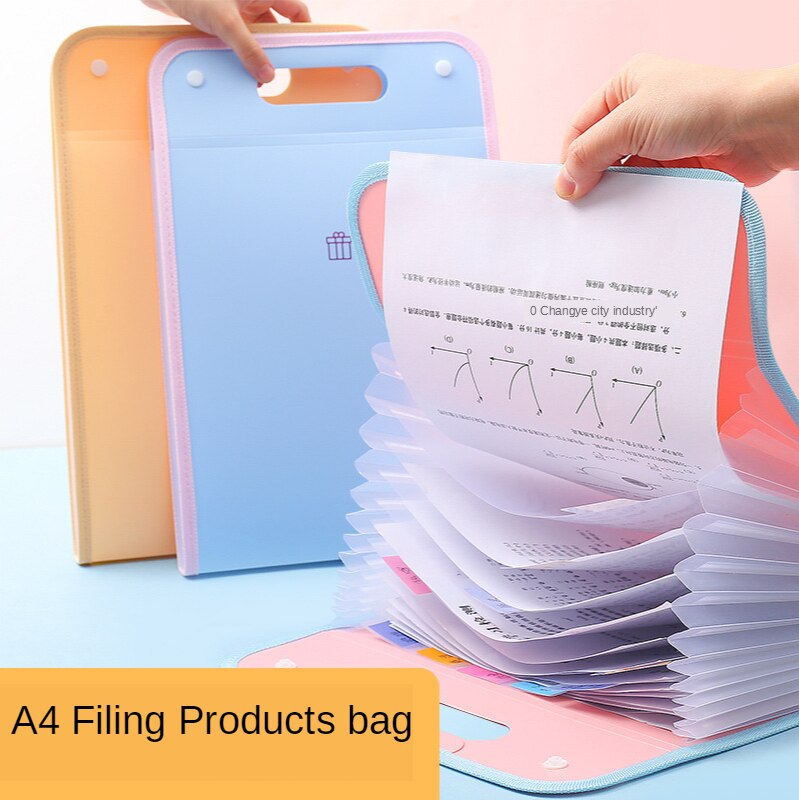 Vertical Filing Products Bag File Folder 13 Layer A4 Expanding Document Subject Classificy Organizer Storage Folders Waterproof
