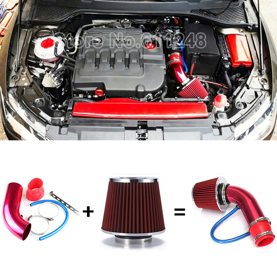 Universal Car Cold Air Intake Filter Alumimum Induction Kit Pipe Hose System Red Blue Air Filter 76mm/3inch Mushroom Head