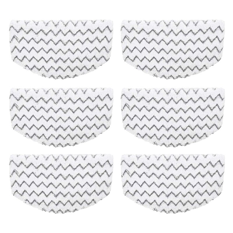 6 pièces lavable vadrouille à vapeur tampons tampons de rechange pour Bissell sol dur nettoyeur à vapeur 1940 1806 1544 1440 série 2075:  Grey and White