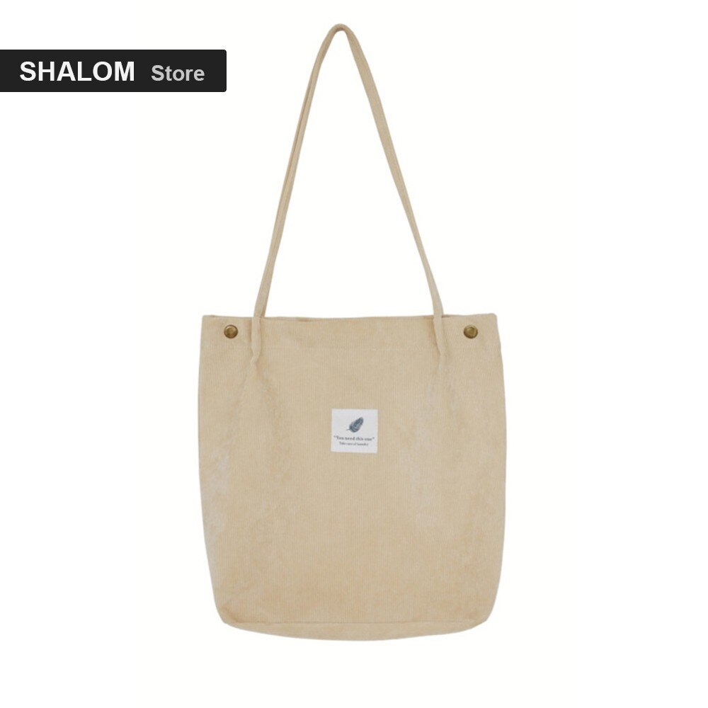 Woman Corduroy Shoulder Bag Reusable Shopping Bags for women Casual Tote Female Handbag
