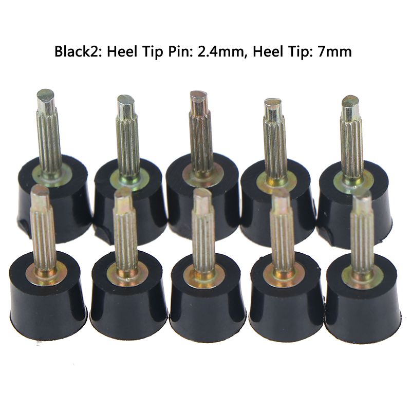 5Pairs = 10 Stuks Hak Reparatie Tips Pins Schoenen Tips Kranen Dowel Liften Vervanging Schoen Reparatie Schoenen accessoires: Black 2