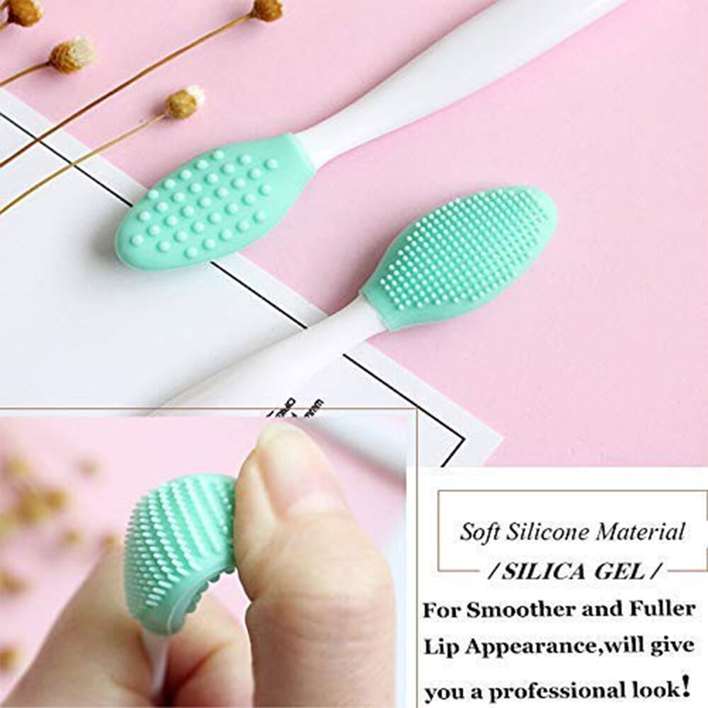 Silicone Lip Brush Tool Double Sided Soft lip Brush Wash Face Brush Scrub Clean Exfoliating Facial Lip Brush