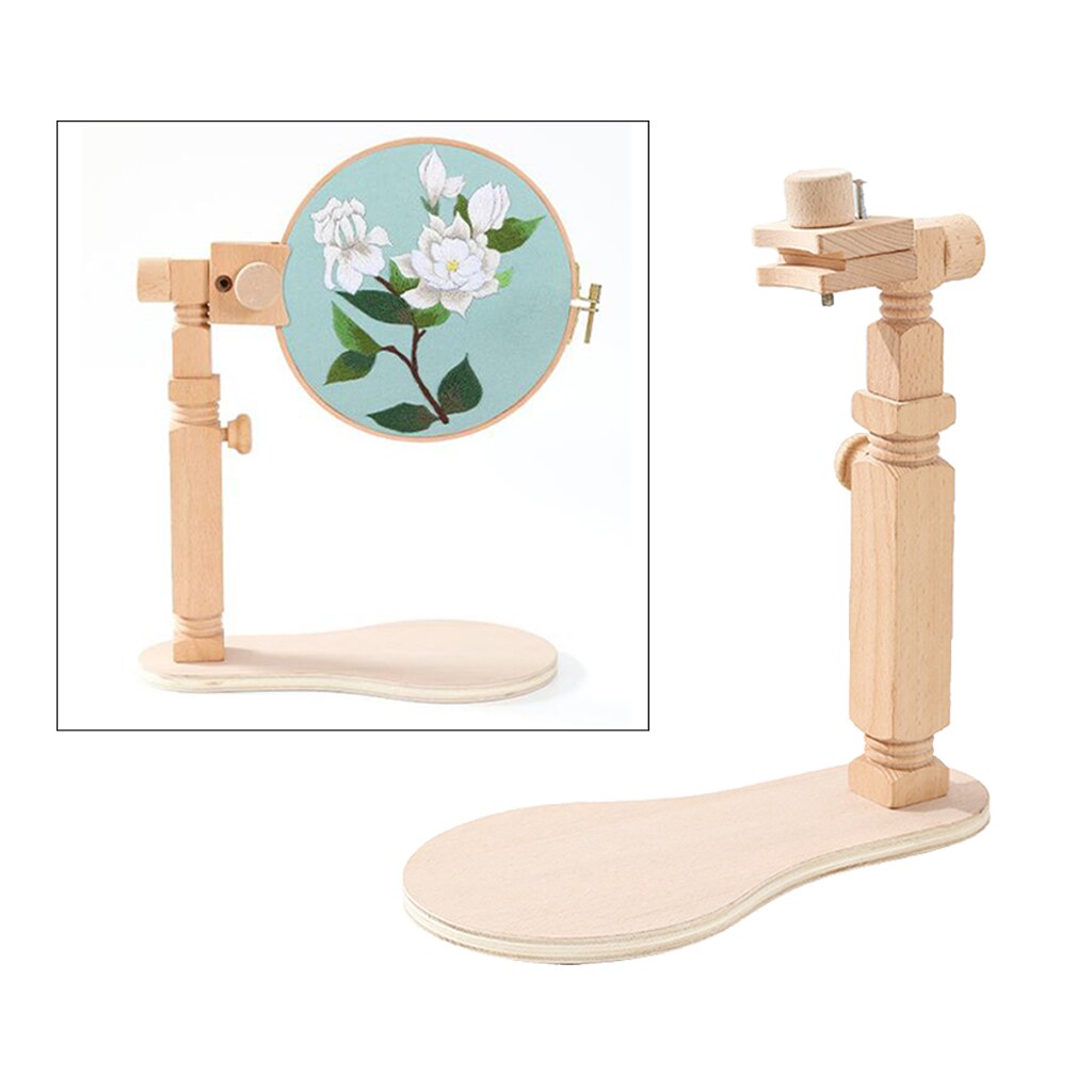 Soporte para bordado de madera, bastidor de aro de bastidor para punto de cruz, herramienta de costura de escritorio