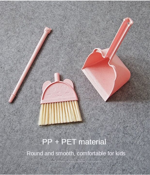 Children's Broom Dustpan Set Mini Baby House Cleaning Combination Soft Plastic Broom Exercise Children's Self-care Ability