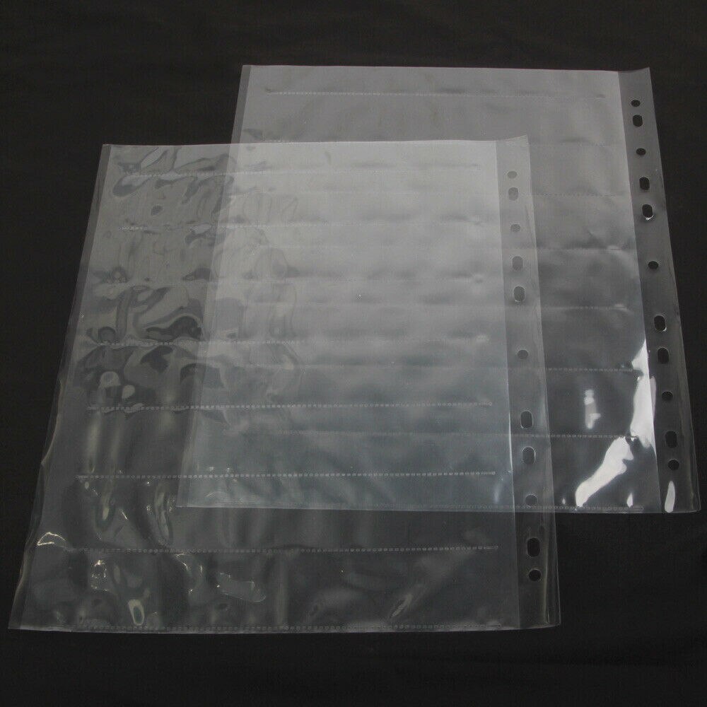 Acid-Free Ring Binder Archival Storage Sheets Pages 35mm 135 B&W Film Slide