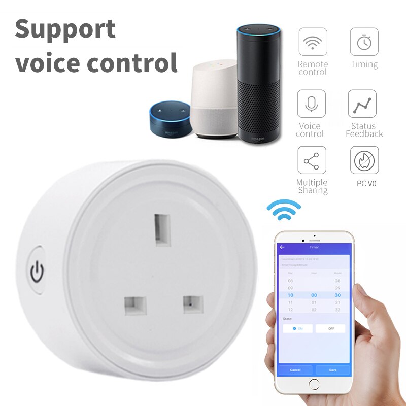 5pcs Mini Smart Socket EWeLink APP Remote Control Smart Timing Plug Voice Control Work With For Alexa Google Assistant