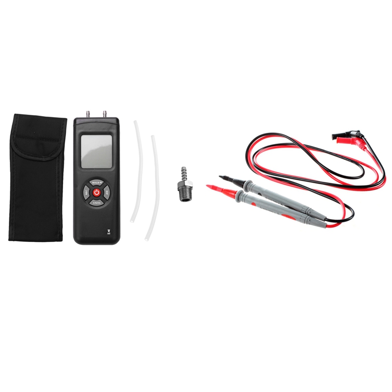 1 Pair Digital Multimeter With Manometer Digital Portable Handheld Air Vacuum Gas Pressure Gauge Meter: Default Title