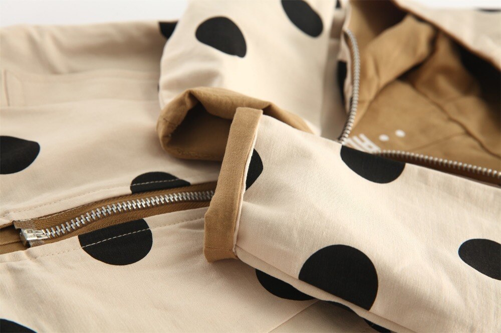 Baby Meisjes Jas en Jas Lente Hooded Jongens Windjack Polka Dot 2 Kanten Te Dragen Peuter Kids Jas Bovenkleding Kleding