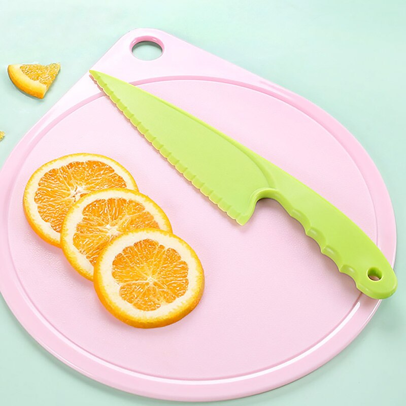 Plastic Kitchen Knife Set 3 Sizes Kids Nylon Knife Children Safety Cooking Chef Knives for Fruit Lettuce Vegetable Salad Bread