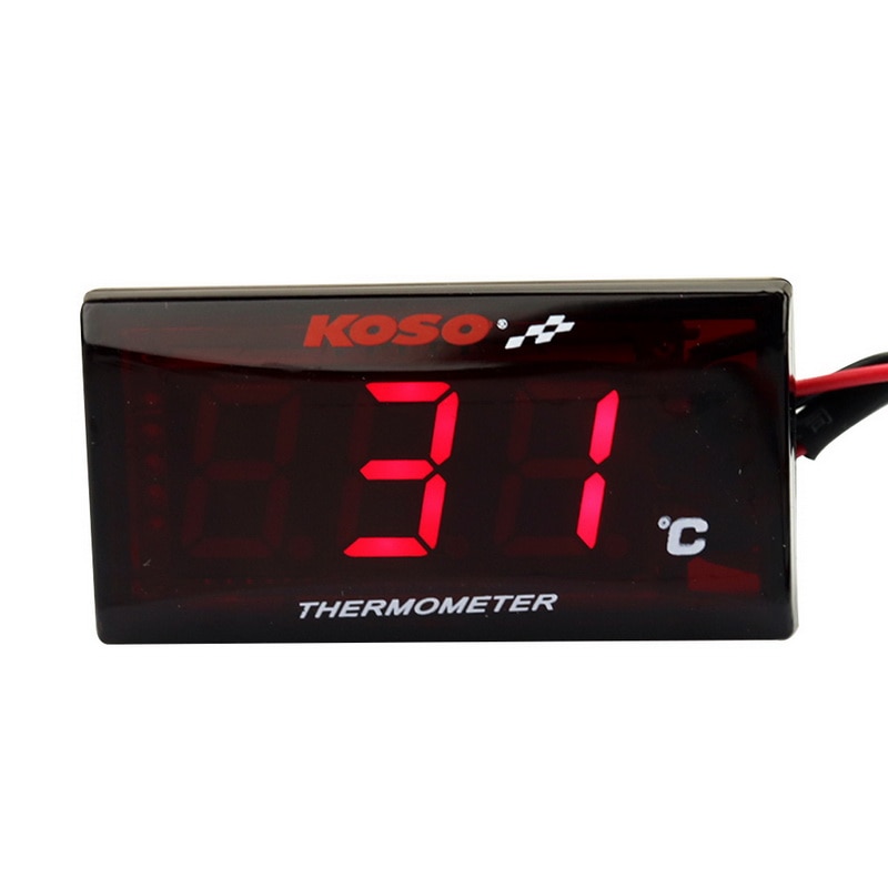 Motorcycle Digital Thermometer Water Temperature Meter with Backlight Display Motorcycles Thermometer Voltmeter Timer