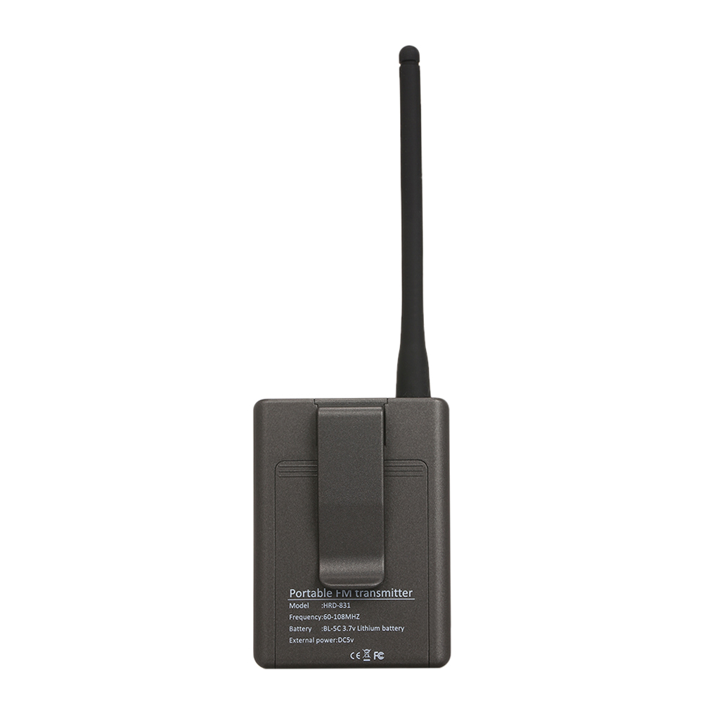 HDR-831 Portable Stereo Digital FM Transmitter Mini Radio Station with Mic Audio Launch 500 Meters Slot AUX IN Microphone Input