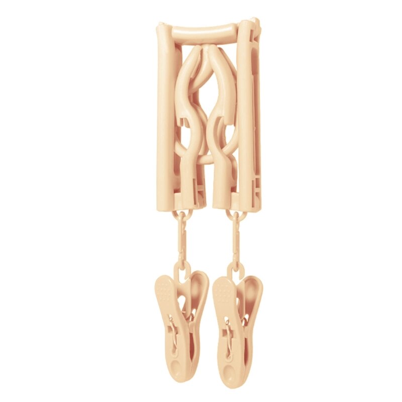 Opvouwbare Hanger Antislip Draagbare Reizen Kleerhanger Wasknijper Met Clips Q84D