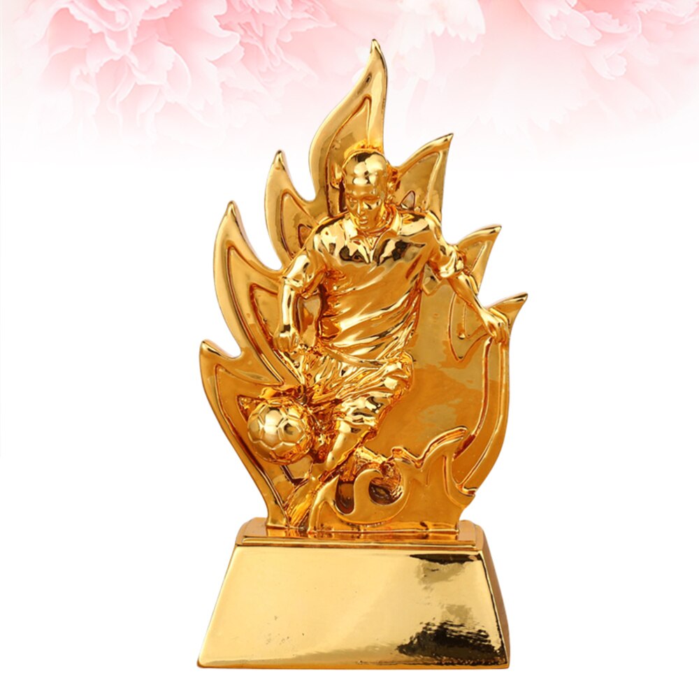 1 Pc Award Trophy Golden Flame Portable Football Desktop Ornament Statues for Competition Sports