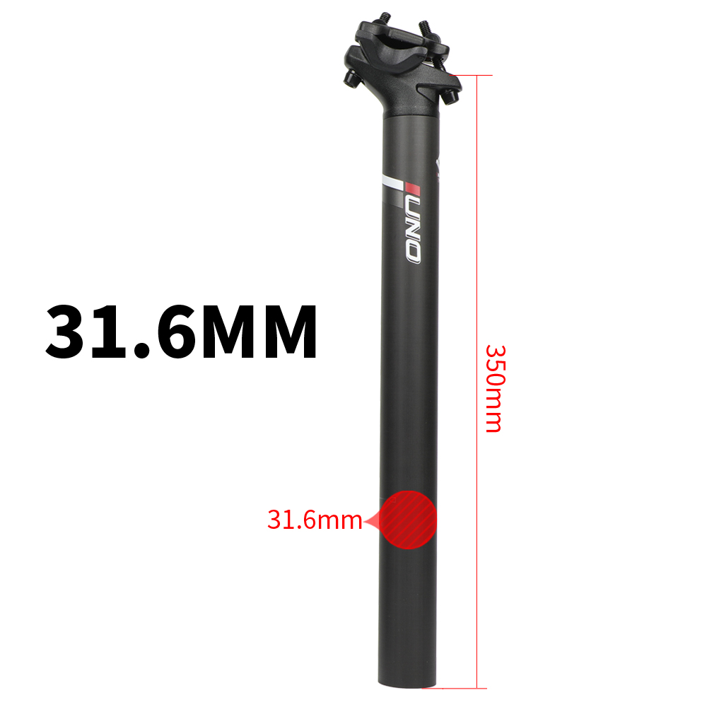 UNO Kalloy Carbon Fiber Seatpost Mountain Road Bike Seat Post 27.2/30.9/31.6mm MTB Carbon Fibre Seat Tube Offset 10mm: 31.6x350mm post