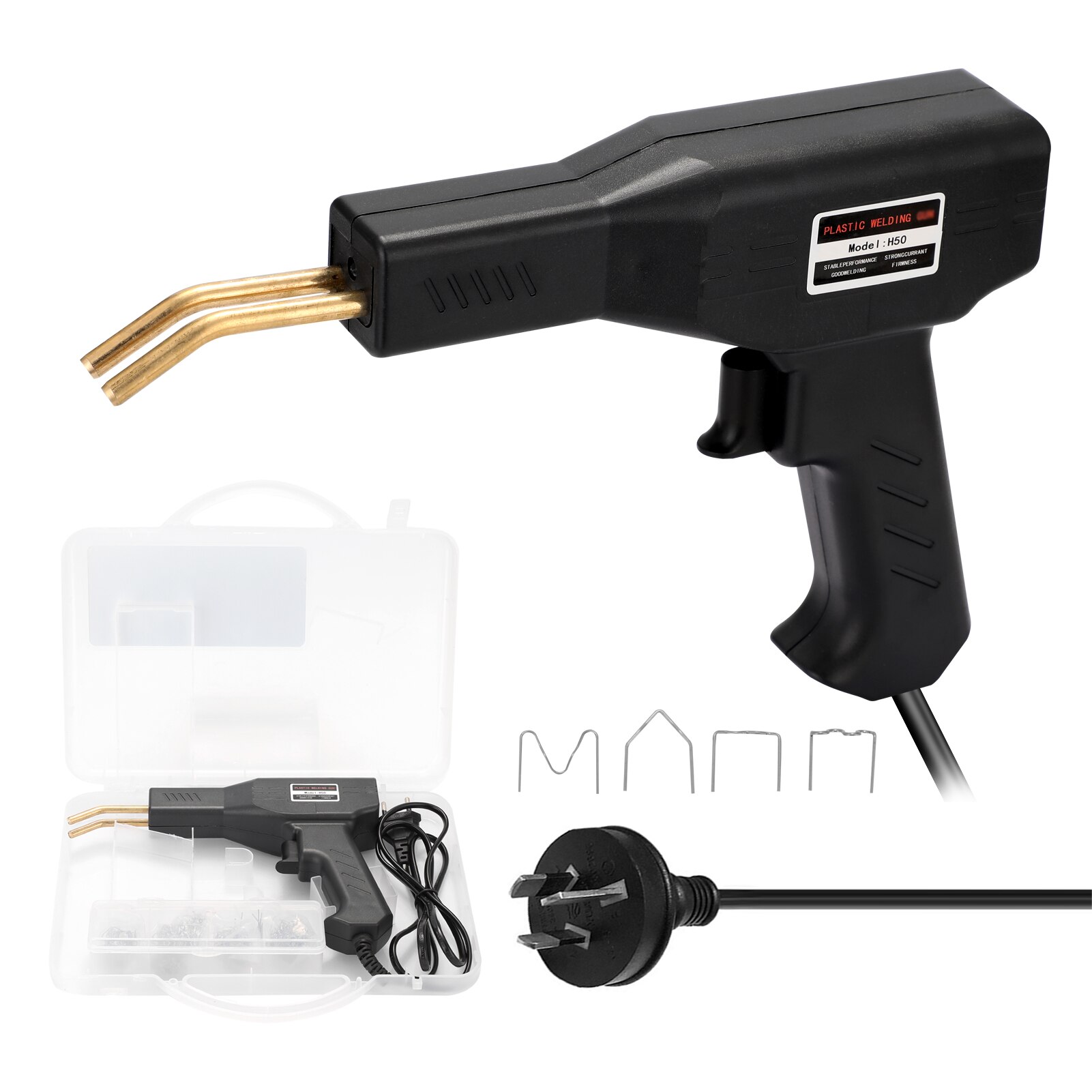 Máquina de soldar plástico, pistola e acessórios de soldar plástico, para recuperação de para-choques e reparos de peças plásticas: AU Plug
