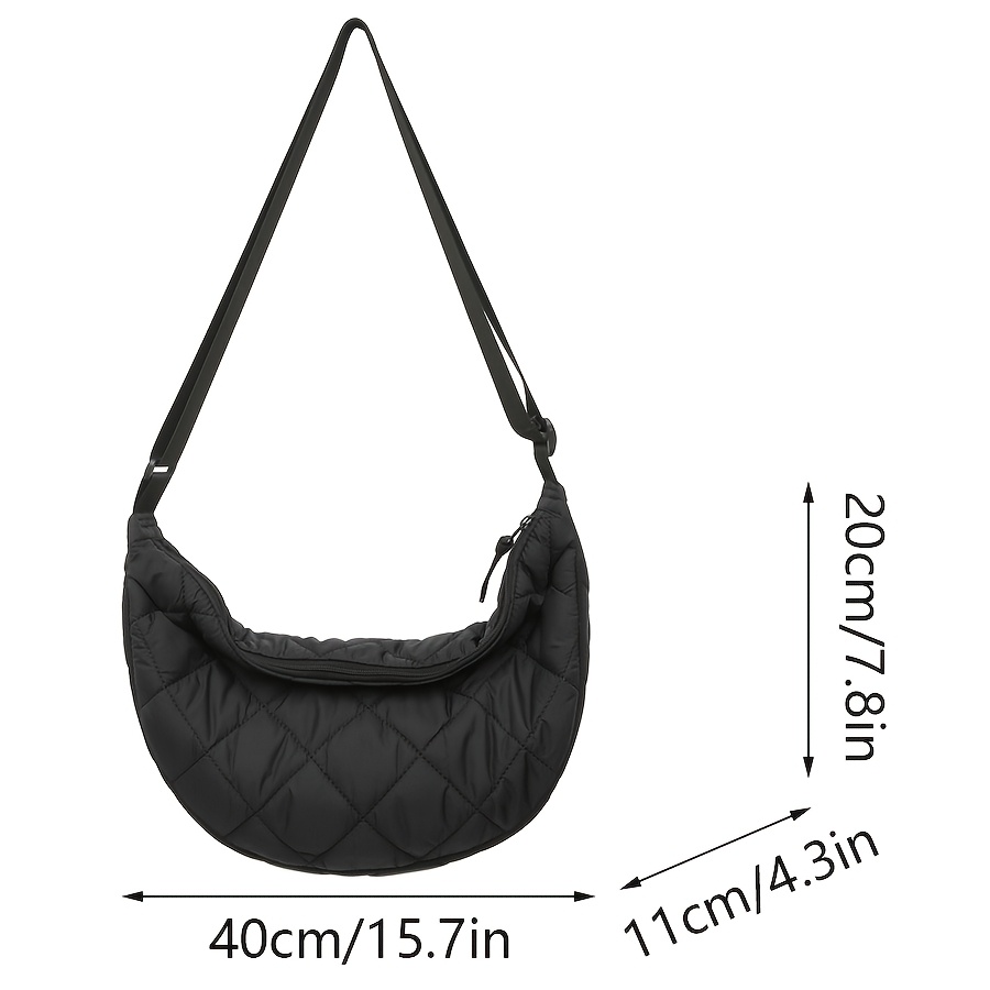 Bolso de hombro acolchado informal para mujer, bandolera acolchada de algodón acolchado, bolsa nube de burbujas de Color sólido