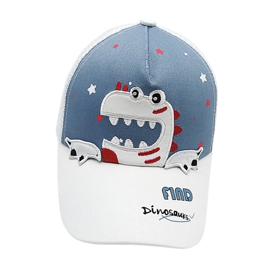 Zomer Hoed Voor Jongens Mode Baby Boy Hoed Brief Zachte Katoen Doos Dinosaurus Zonnehoed Dakrand Baseball Cap Zonnehoed Baret: White