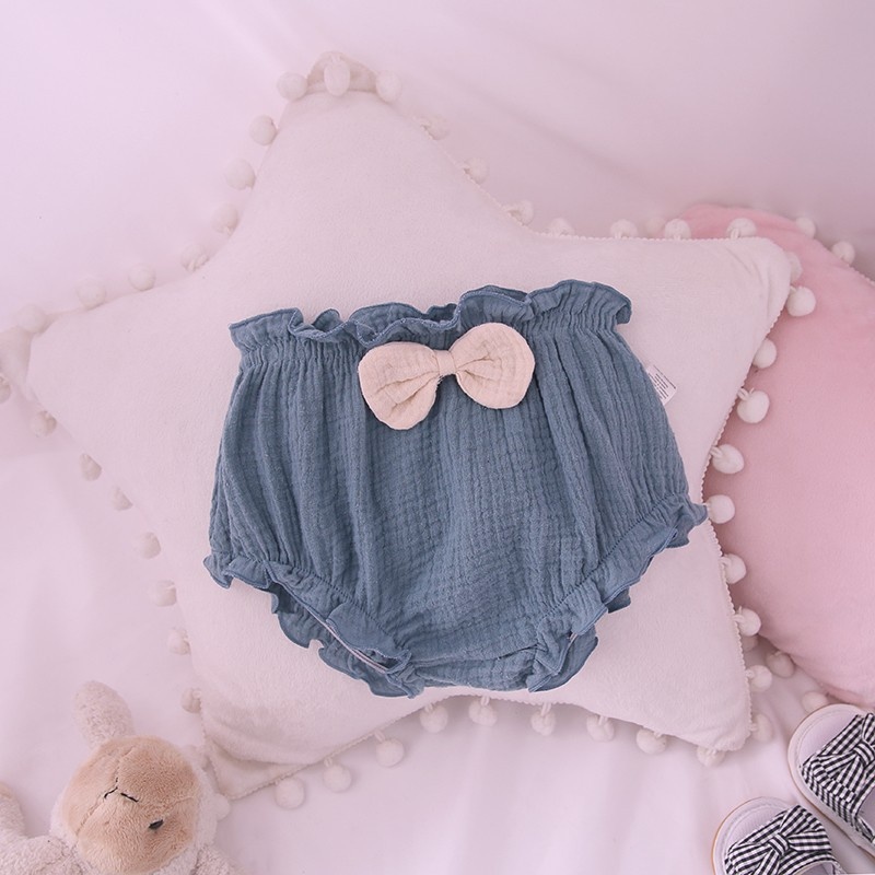 Pantaloncini da indossare esterni in cotone garza per bambini pantaloni da pane per bambina slip intimo per bambini fondo dolce per bambini: Aqua Blue