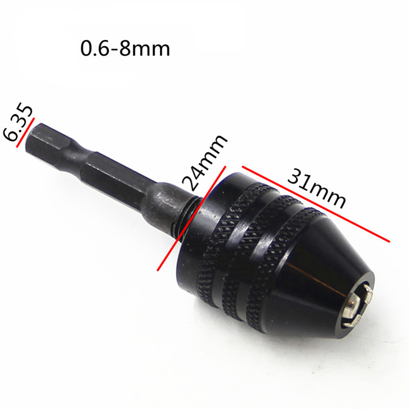 0,8-8mm Bohrer Futter verhexen Schaft Adapter schnell Ändern Keyless Elektrische Bohrer Leuchte Werkzeug Mini Bohrer Futter Und bisschen einstellen
