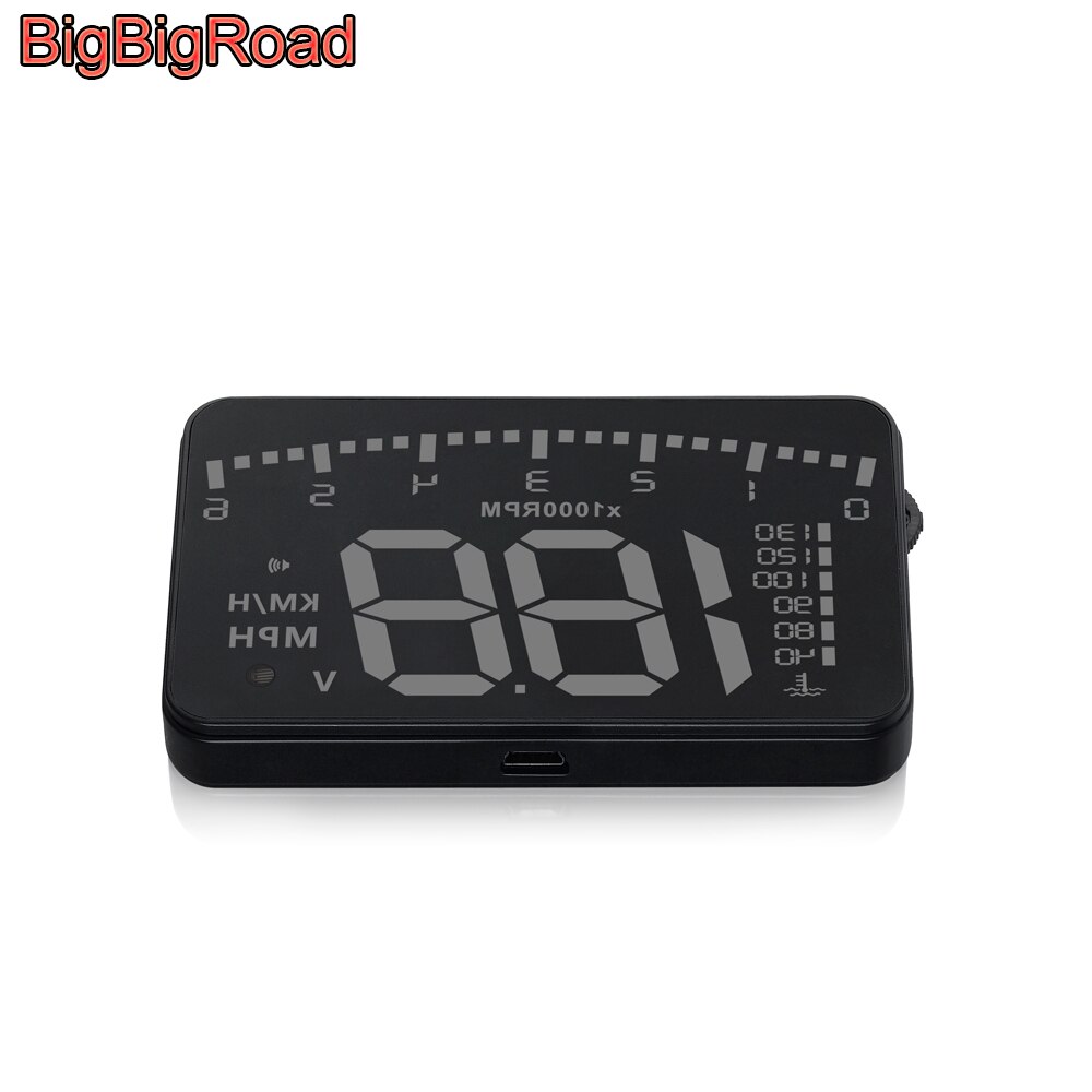 Bigbigroad bil hud display overhastighed alarm forrude projektor til toyota land cruiser reiz alphard fortuner 86 hiace vellfire
