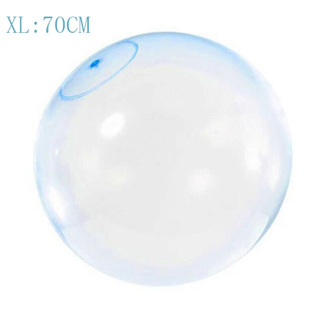 TPR Children&#39;s Toy Bouncy Transparent Bubble Ball Inflatable Water Injection Big Ball Swimming Pool Beach Outdoor Toy: Blue  70CM  XL