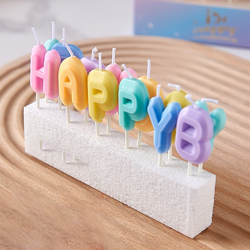 Bougies d'anniversaire avec lettres colorées, 13 paquets, lettres de fête pour enfants et adultes, couleur bonbon, décoration de gâteau