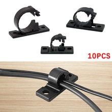 10pcs Sticky Wiring Fixing S Base Hook Wire Cable Gadget Clip Adhesive Wall Snap Type Fixed Cable Line Clip Clamp