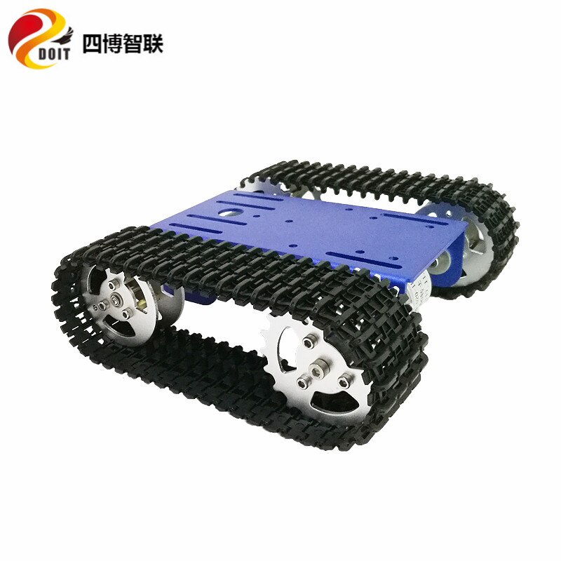 SZDOIT Mini T101 Metal tracked tank chassis kit smart crawler car robot platform Aluminum alloy wheel 12V motor DIY for Arduino