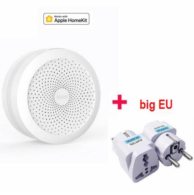 Xiaomi Mijia Aqara Hub Mi Gateway with RGB Led night light Smart work with Apple Homekit Mi home App International Edition: add big EU plug