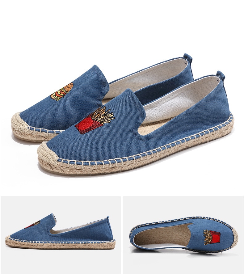 embroidery women flat espadrilles spring and summe