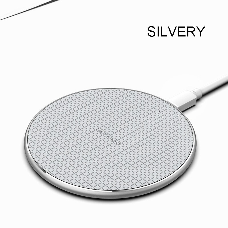 10W Fast Wireless Charger For Samsung Galaxy S10 S9 Note 10 USB Qi Charging Pad for iPhone 11 Pro XS Max XR X 8 Plus Huawei P30: Silver